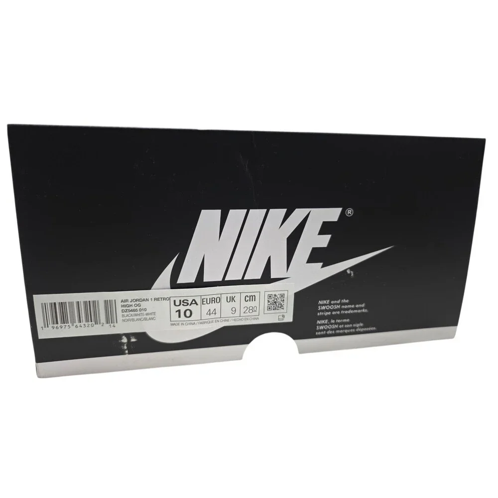 Nike Air Jordan 1 Retro High OG Black White DZ5485-010 Men's Size 10 No Box Lid